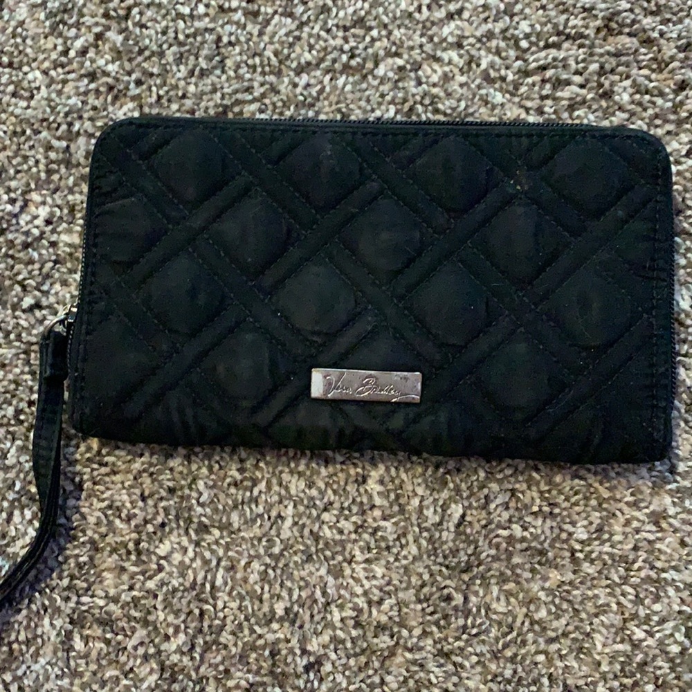 Lightly Worn Vera Bradley Black Clutch Wallet
